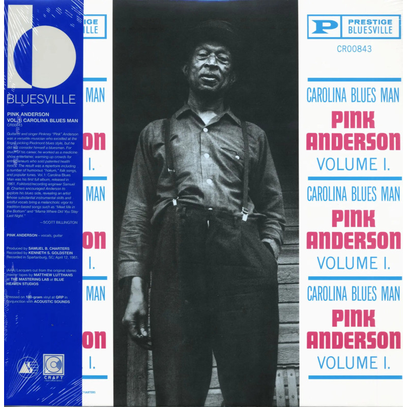 Anderson, Pink - Vol. 1: Carolina Blues Man - LP 180 Gr. (Bluesville Acoustic Sounds Vinyl Series)