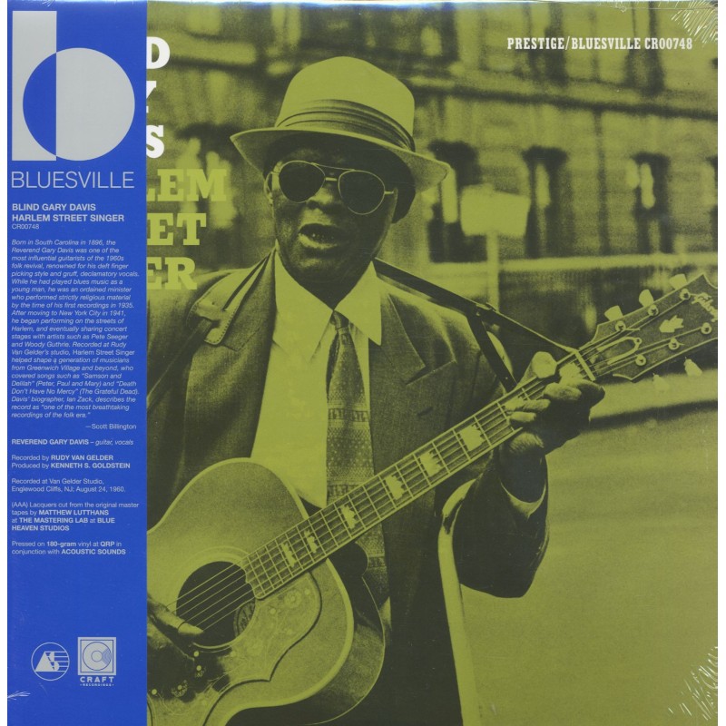 Davis, Blind Gary - Harlem Street Singer - LP 180 Gr. (OBC-Bluesville Vinyl Series)