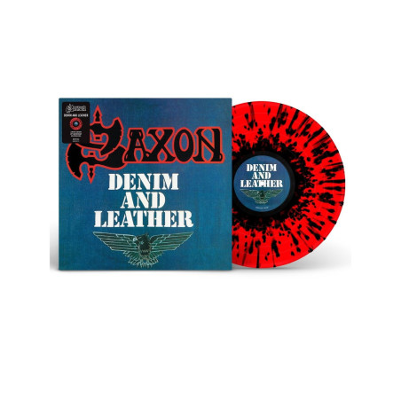 Saxon - Denim And Leather - LP (40th Anniversary Limited Red With Black Splatter Vinyl Edition)