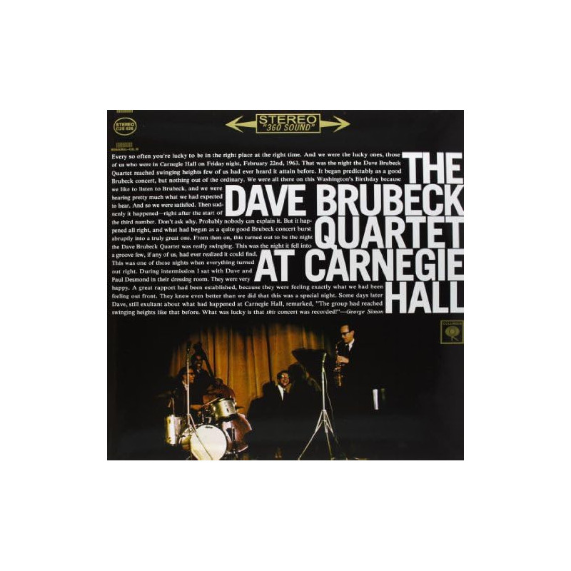 Brubeck, Dave Quartet - At Carnegie Hall - 2 LPs 180 Gr. (Speakers Corner Audiophile Vinyl Series)